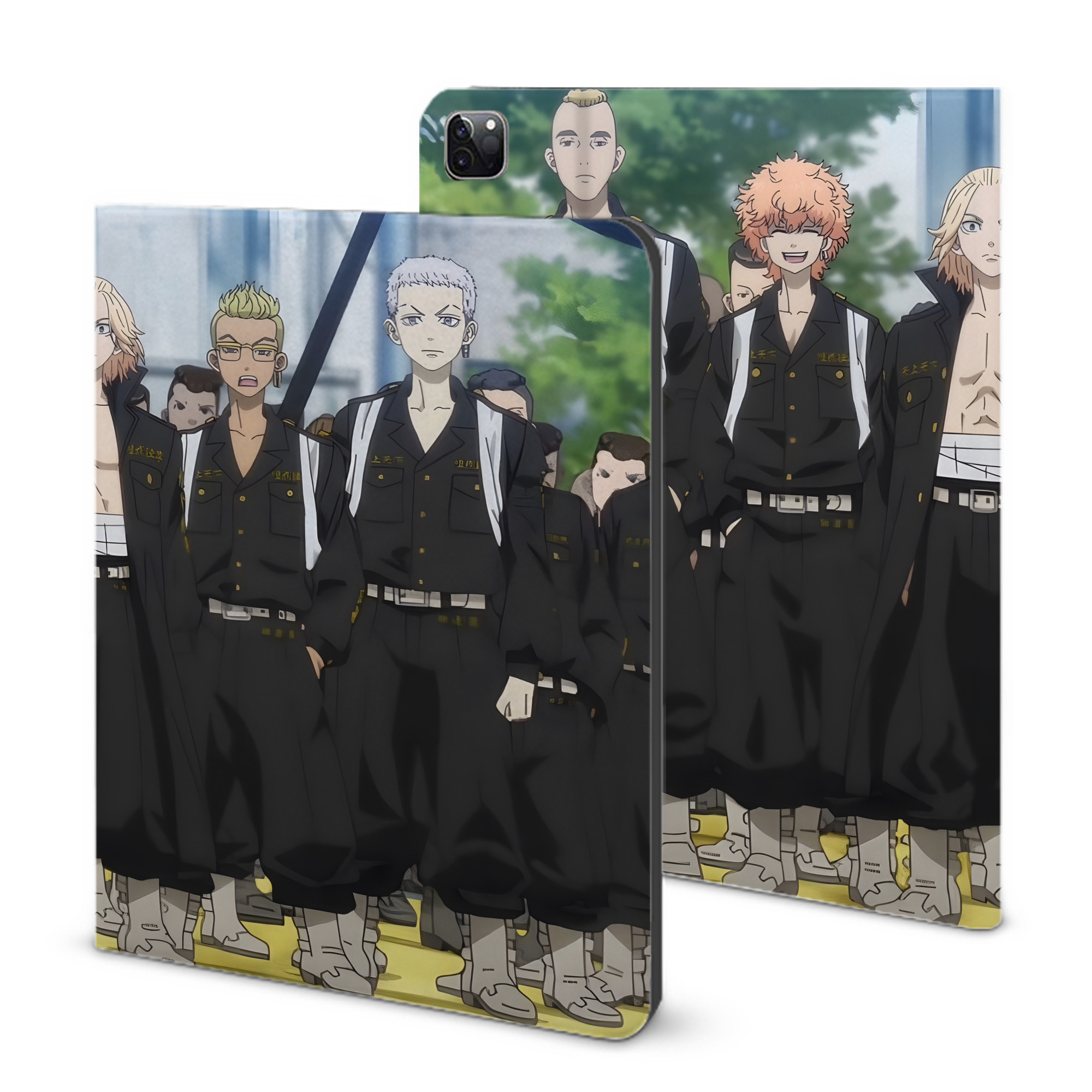 （画像用） 東京リベンジャーズ Tokyo Revengers IPad ケース ブック型 PUレザー TPU 耐衝撃 軽量 薄型 ペン収納なし 全面保護 IPad 各モデル対応